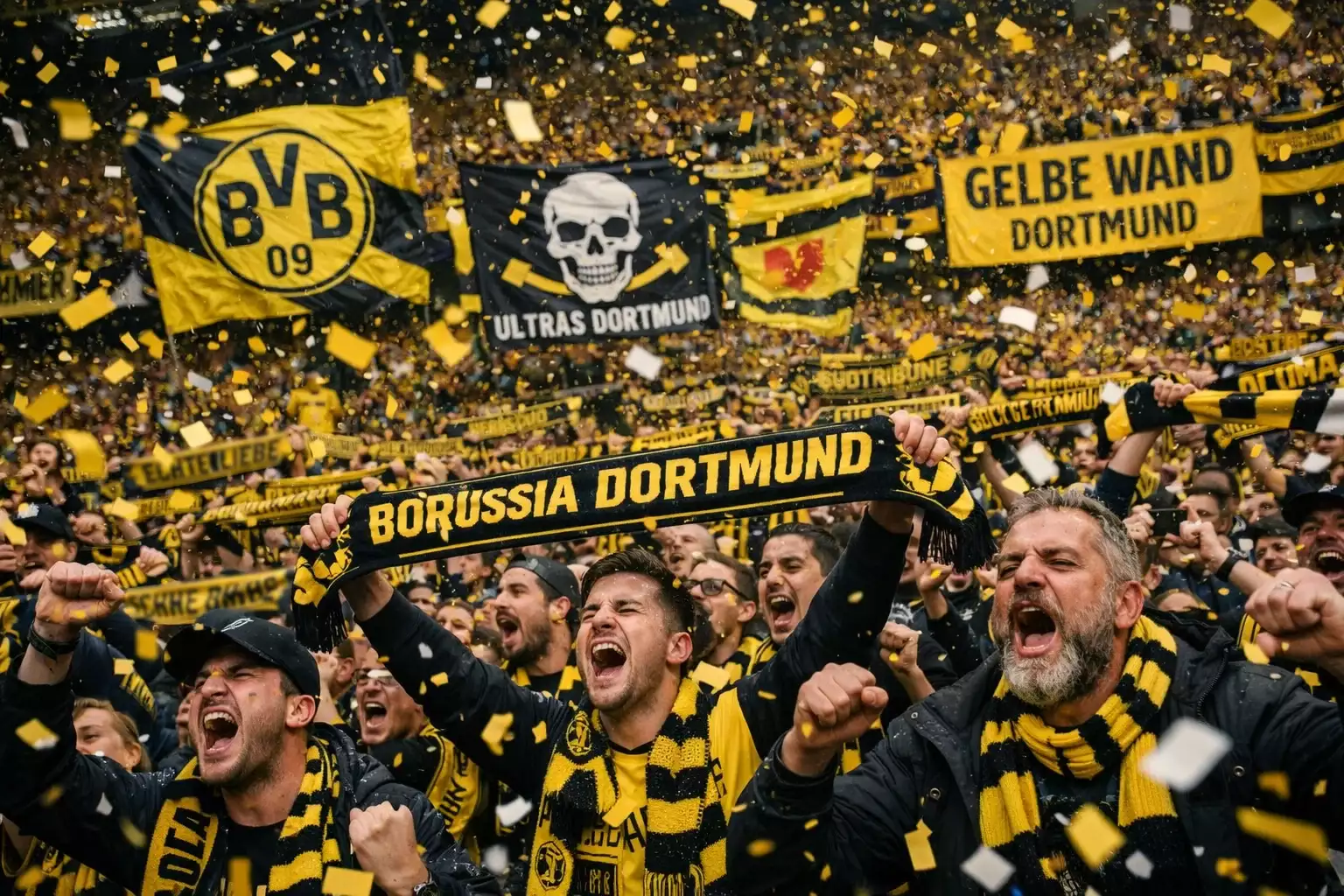 Afición animando en estadio de la Bundesliga alemana